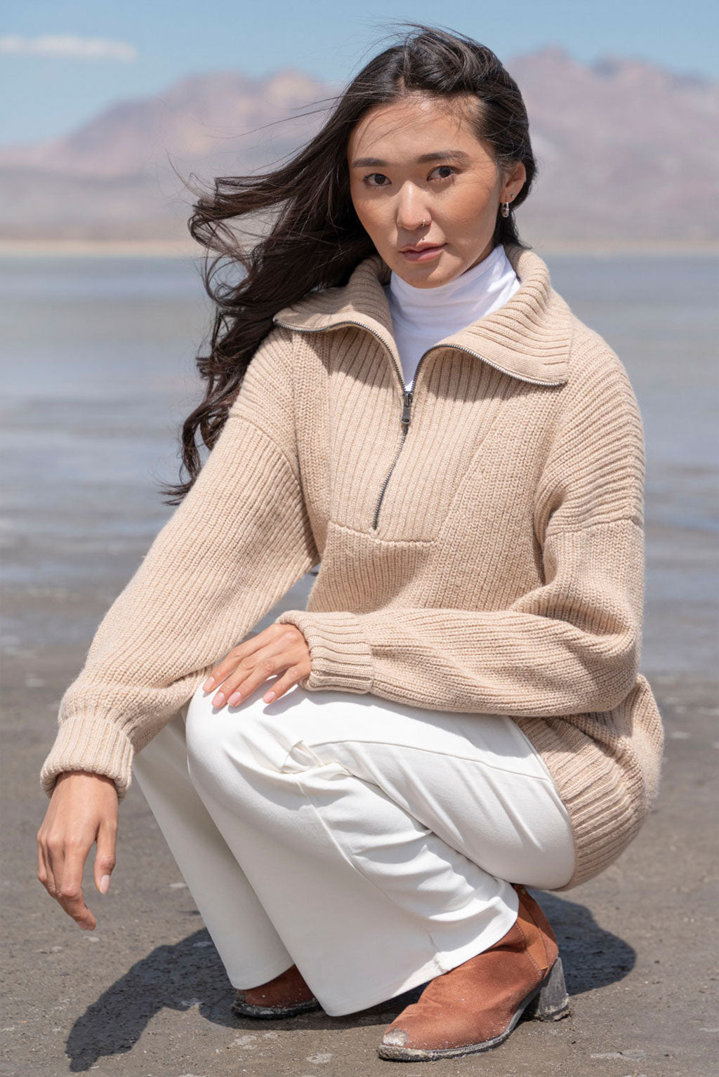 Kim Half-Zip Baby Alpaca Sweater – Alpaca Collections