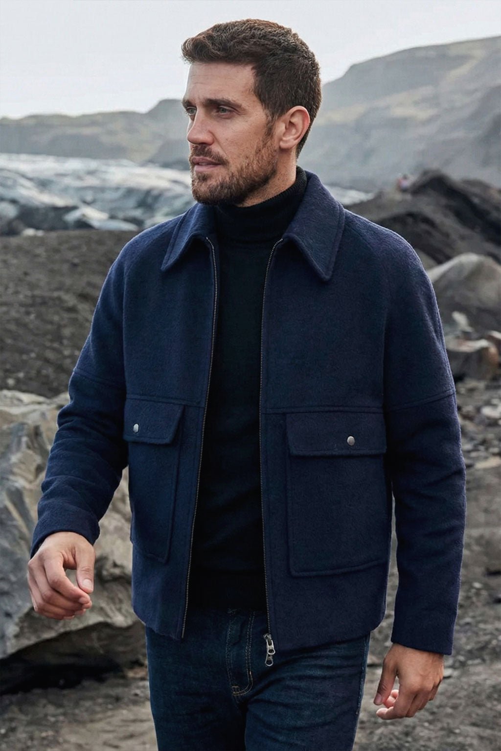 Men's Casual Baby Alpaca Jacket