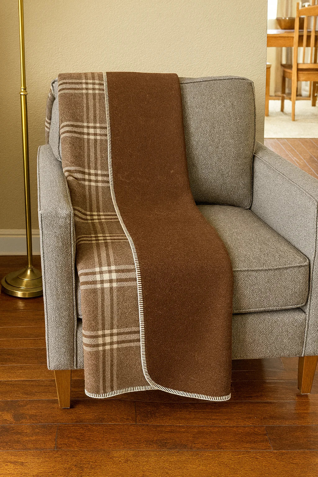 Reversible Check Royal Alpaca Blanket
