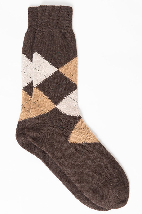 Argyle Baby Alpaca Socks — Brown — brown baby alpaca by Alpaca Collections