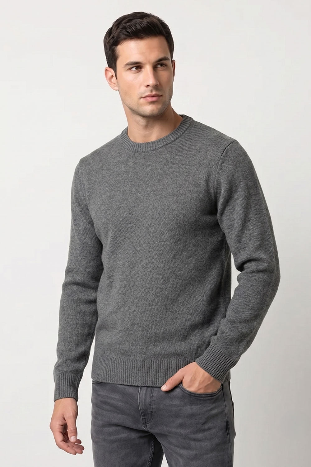Crew-neck Organic Cotton Sweater