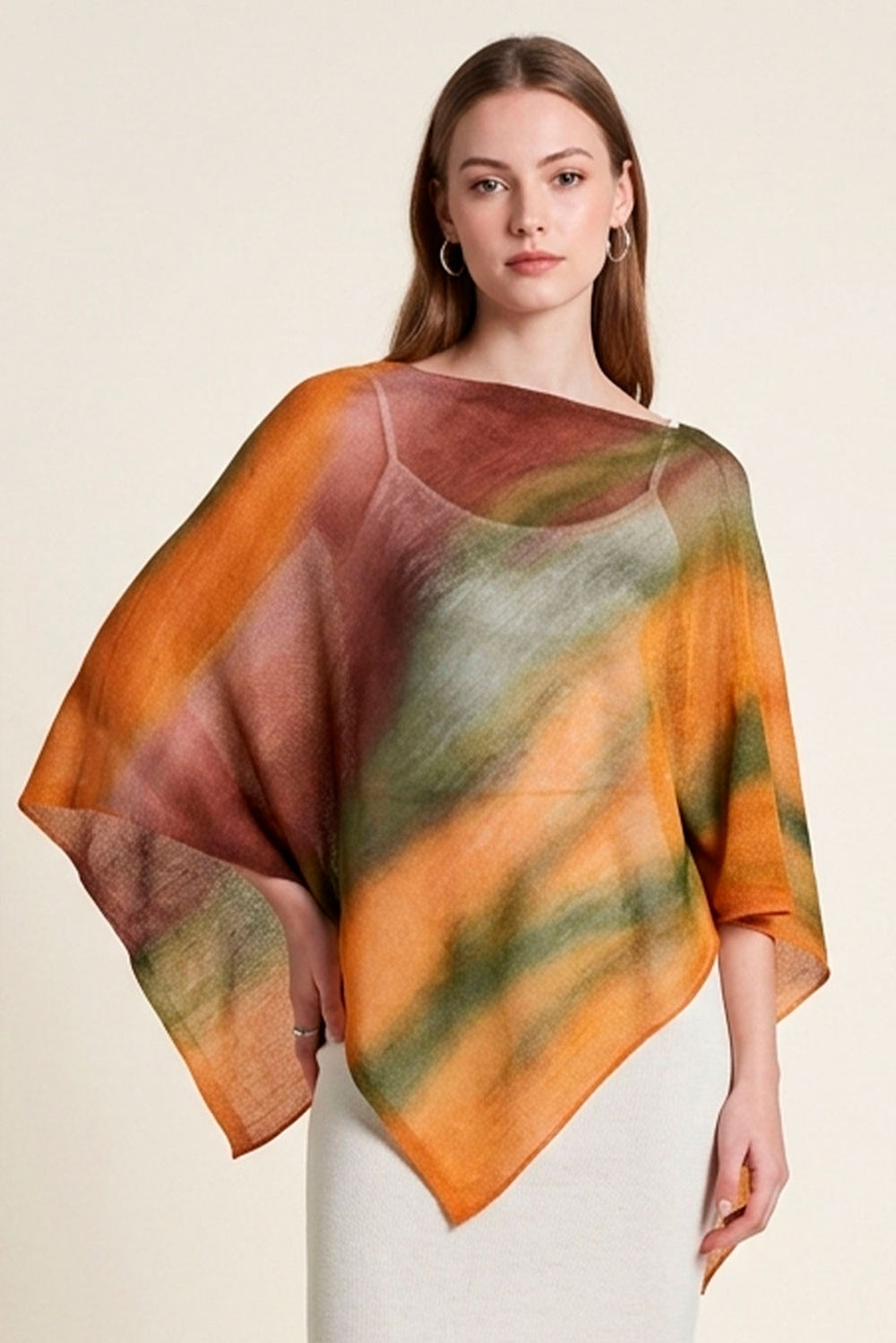 Watercolor Baby Alpaca & Silk Poncho