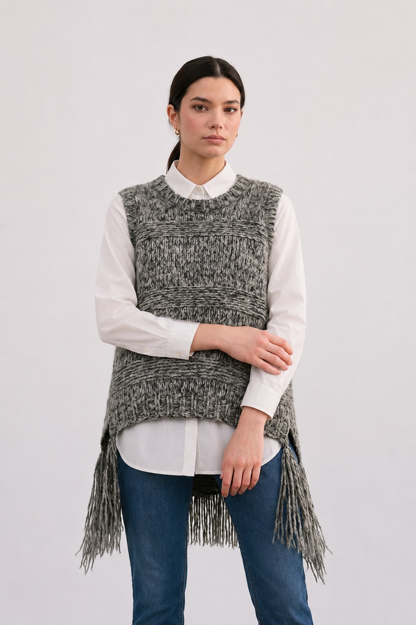 Ada Alpaca Vest — Black — black alpaca by Saya