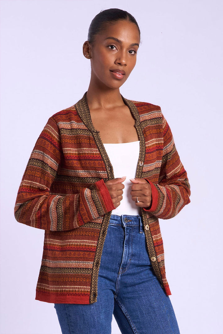 Andean Stripes Alpaca Cardigan