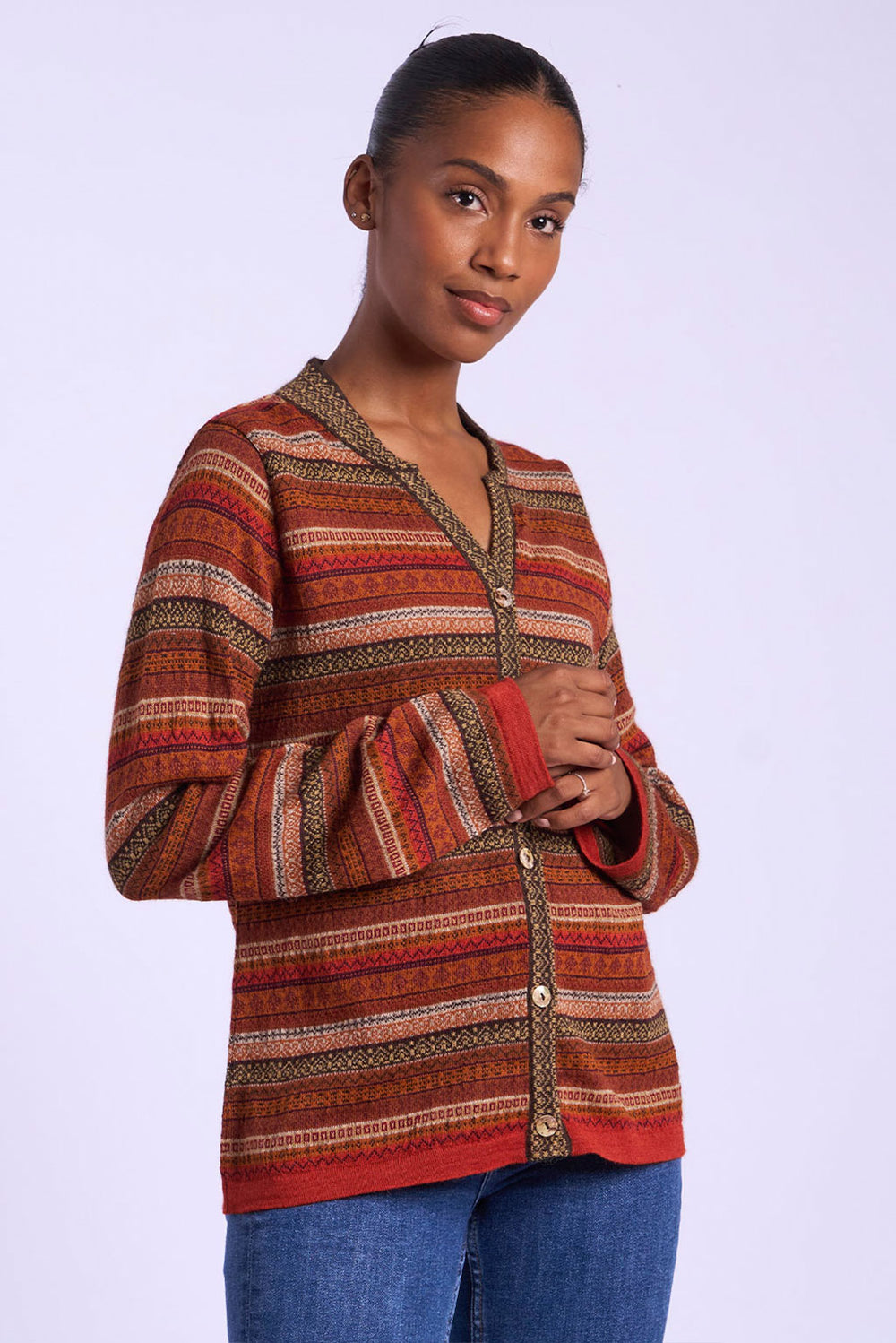 Andean Stripes Alpaca Cardigan