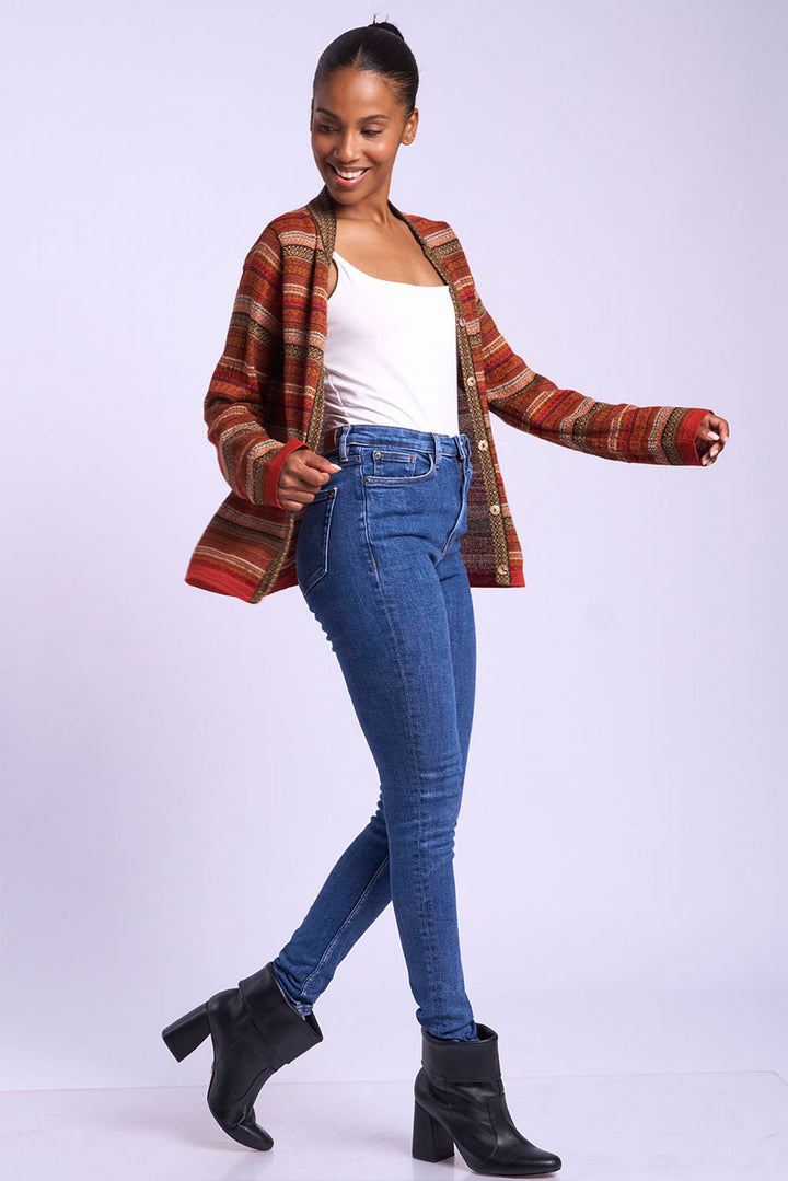 Andean Stripes Alpaca Cardigan