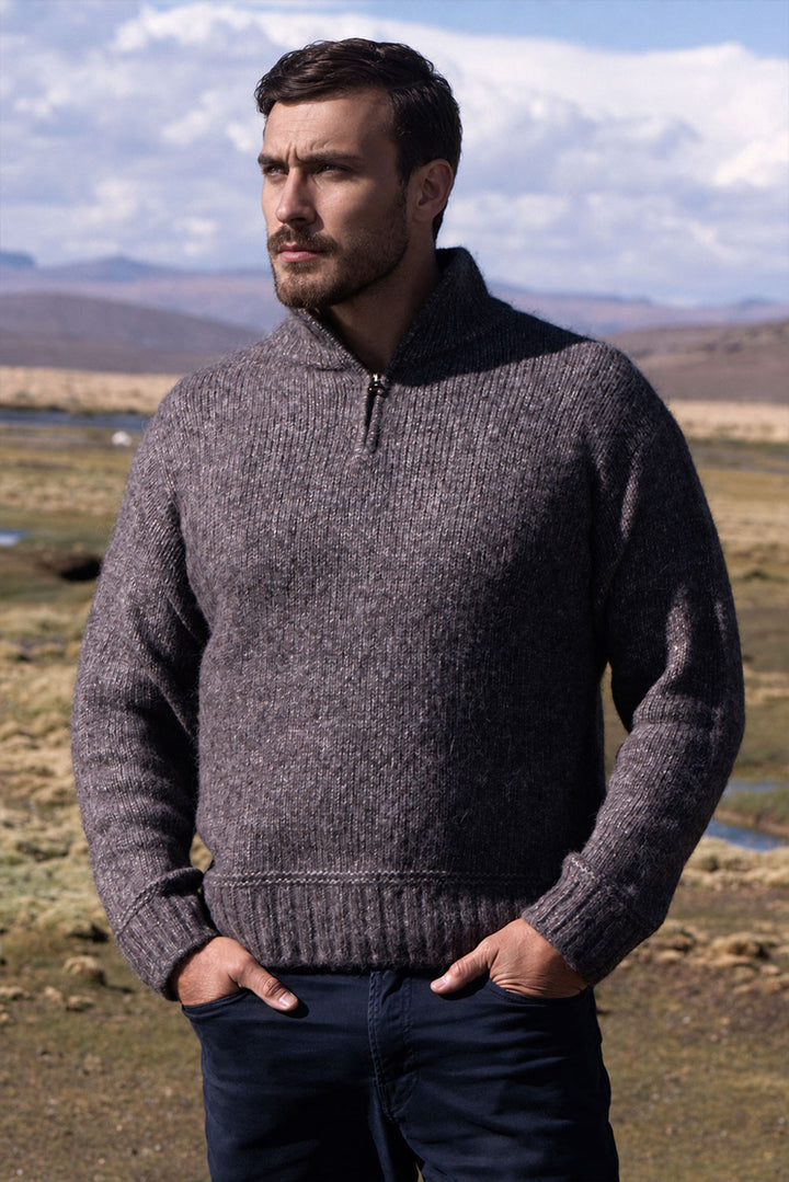 Aslam Half-Zip Baby Alpaca & Cotton Sweater
