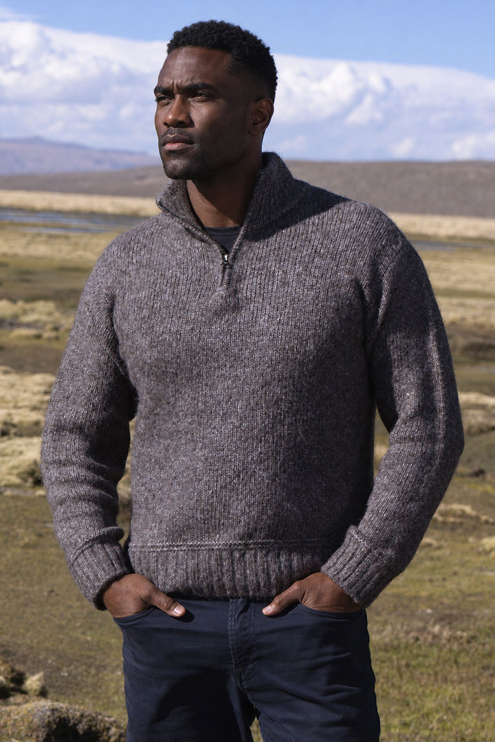 Aslam Half-Zip Baby Alpaca & Cotton Sweater
