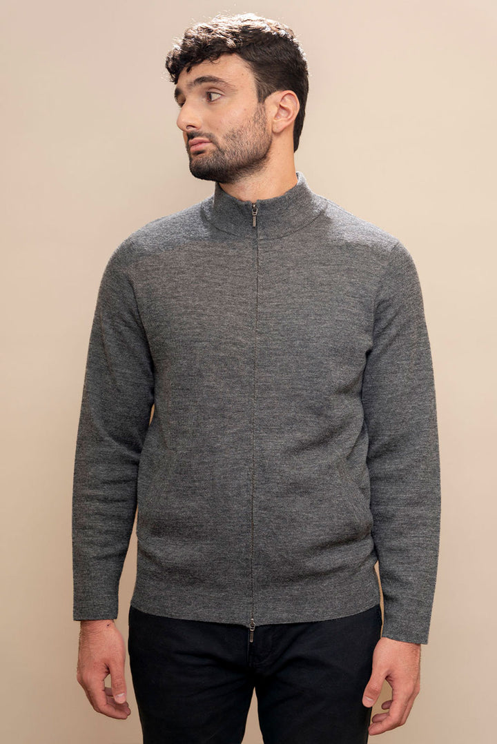 Men's Full-Zip Baby Alpaca Cardigan