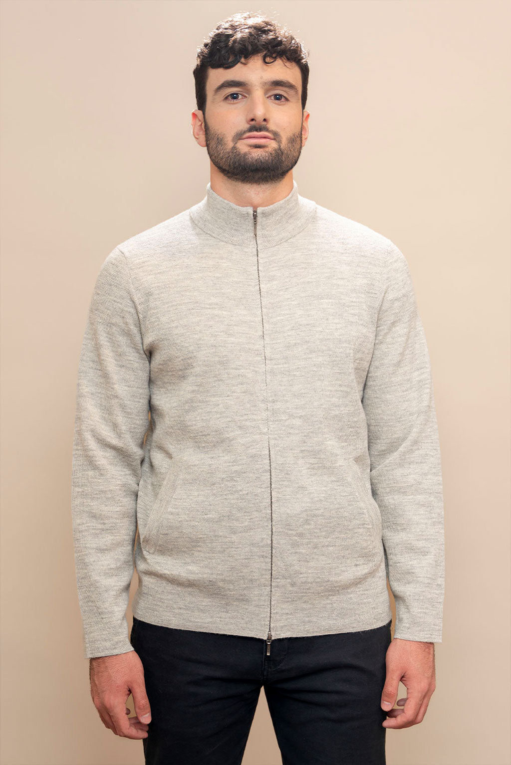 Men's Full-Zip Baby Alpaca Cardigan