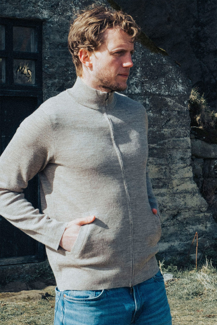 Men's Full-Zip Baby Alpaca Cardigan