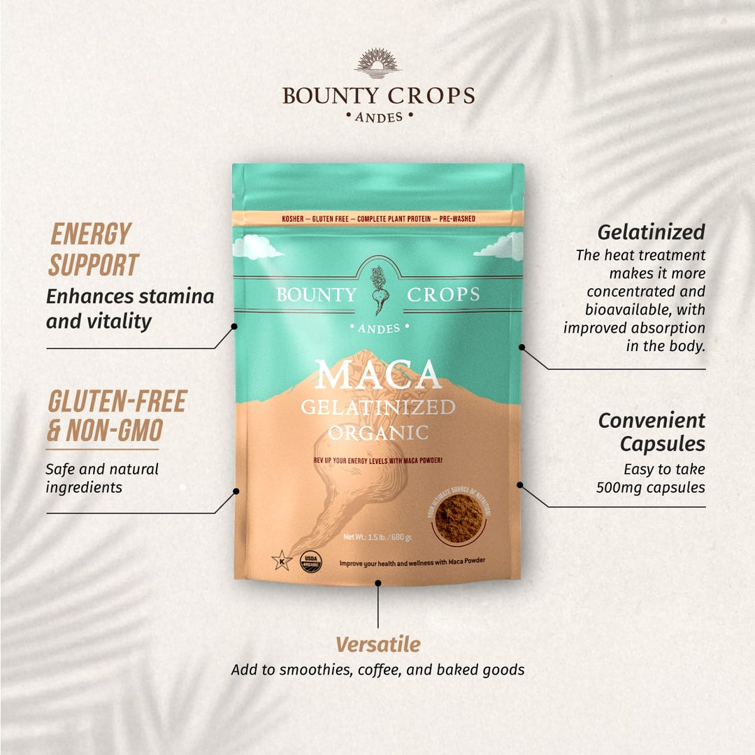Organic Maca Gelatinized Powder, 1.5 lb / 680 gr ($0.68 ounce)