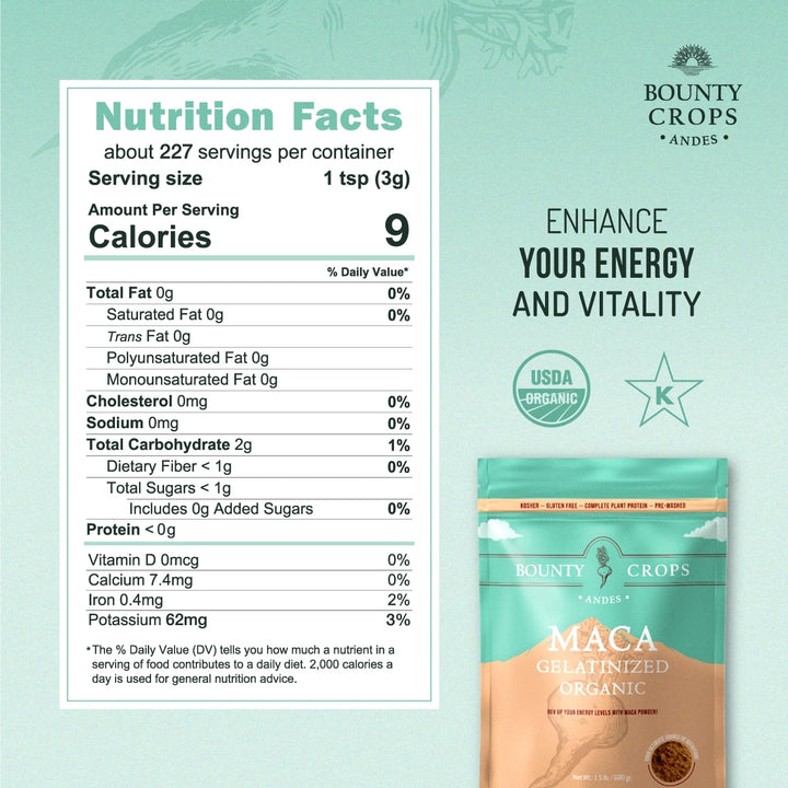 Organic Maca Gelatinized Powder, 1.5 lb / 680 gr ($0.68 ounce)