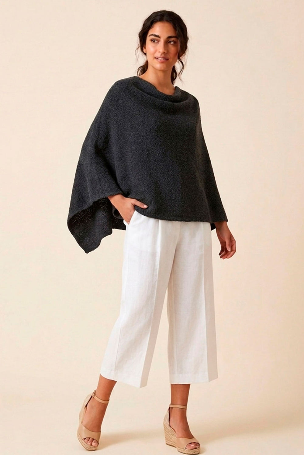 Textured Organic Cotton Poncho
