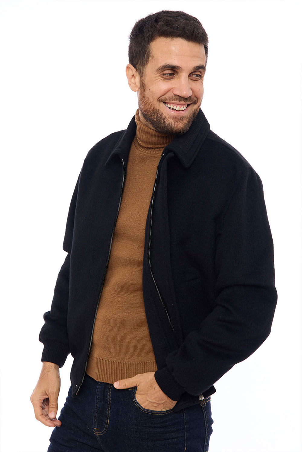 Men's Baby Alpaca Bomber Jacket