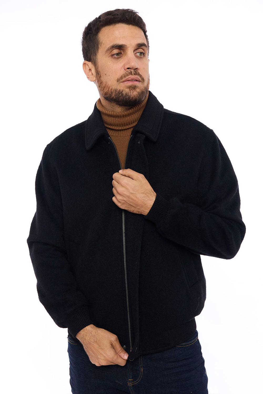 Men's Baby Alpaca Bomber Jacket