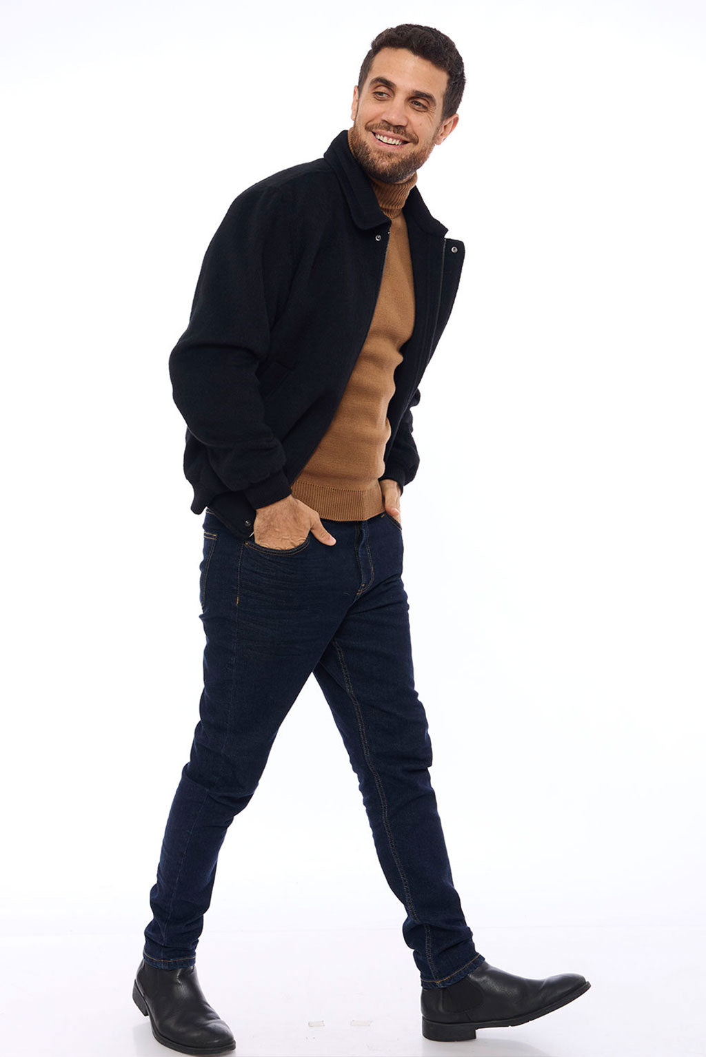 Men's Baby Alpaca Bomber Jacket