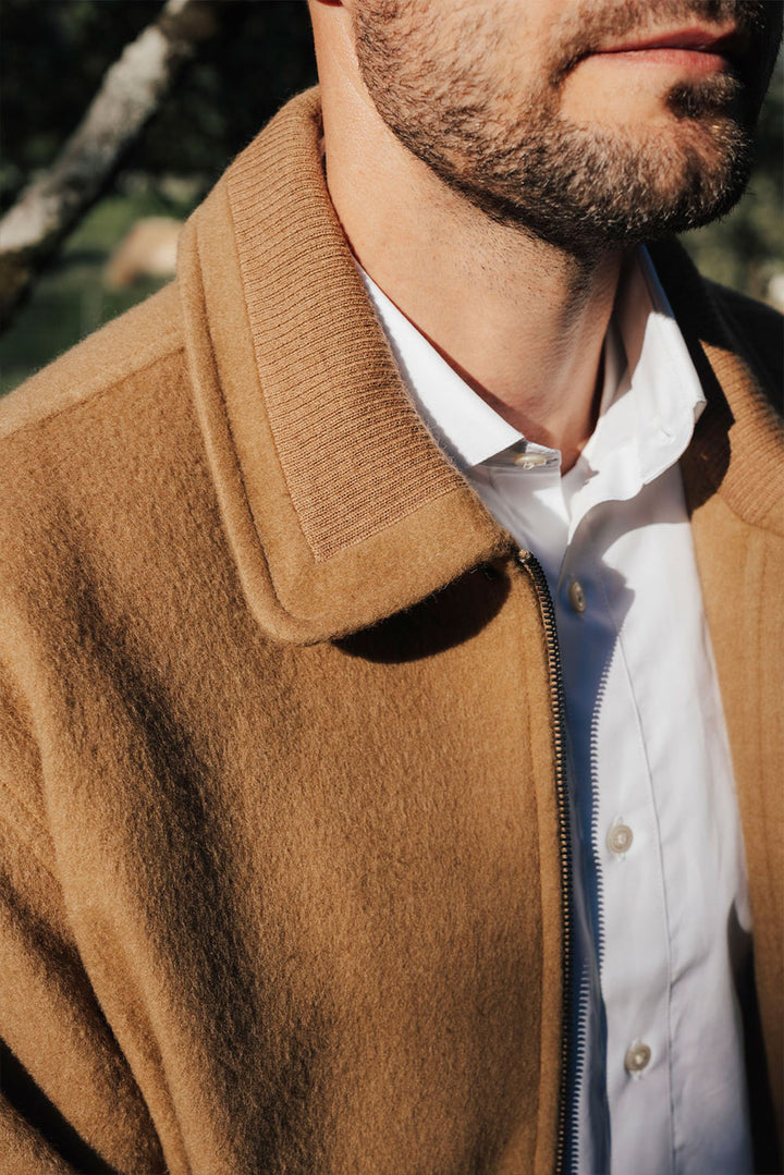 Men's Baby Alpaca Bomber Jacket