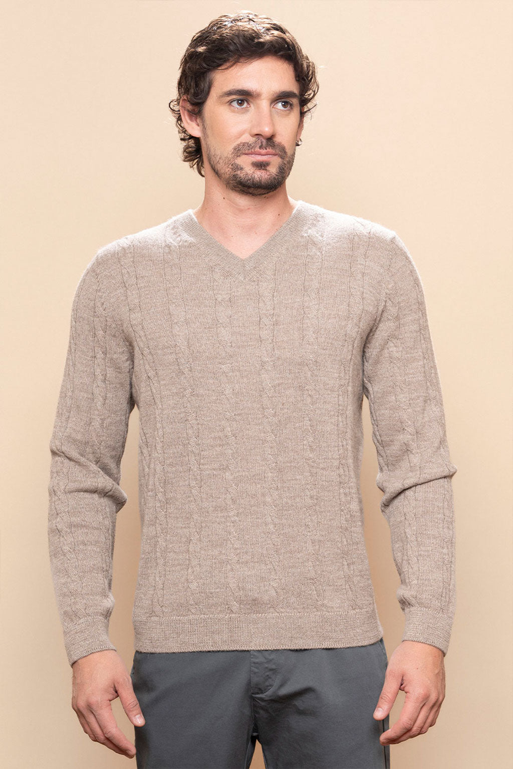 Men’s Braided Baby Alpaca Sweater