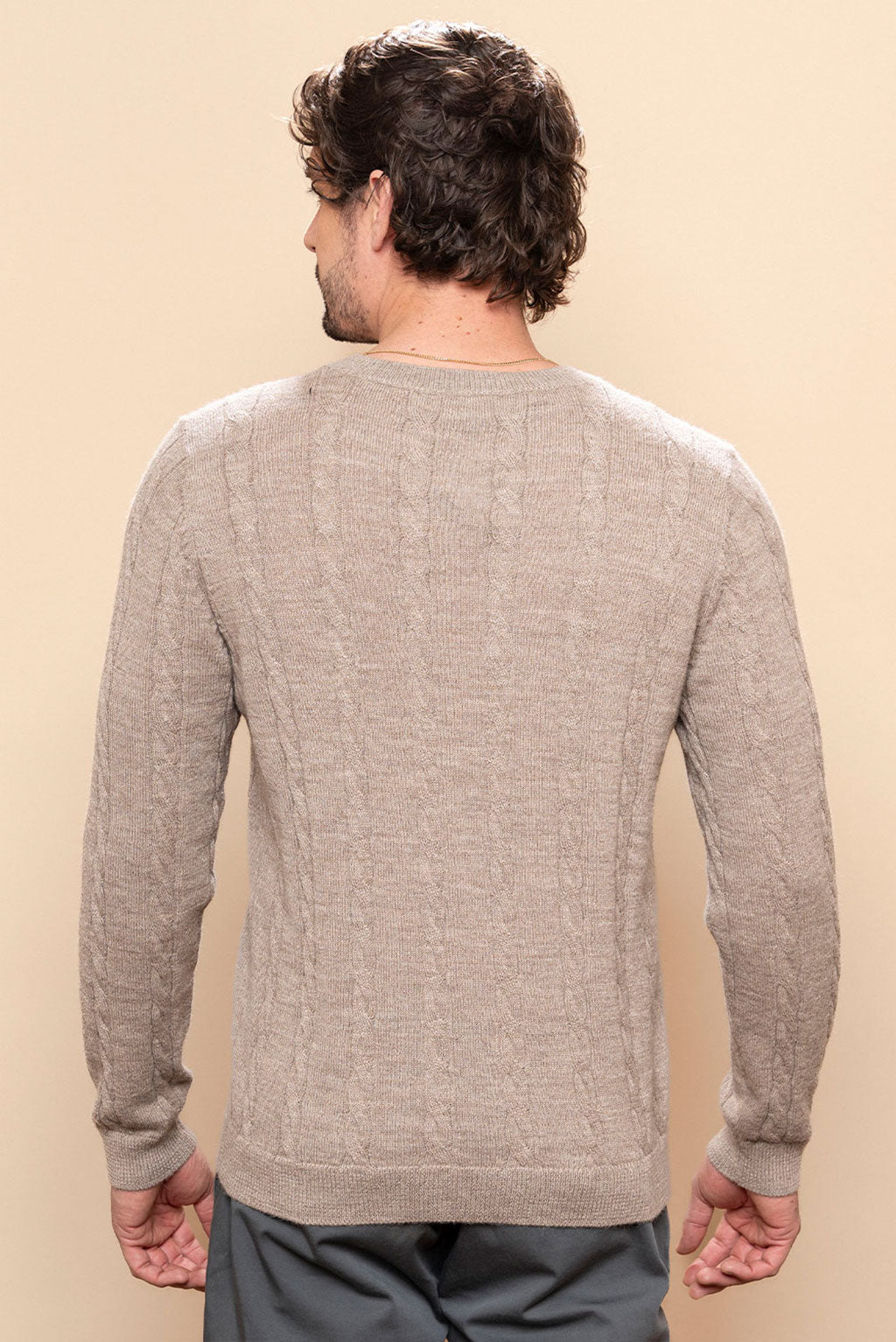 Men’s Braided Baby Alpaca Sweater