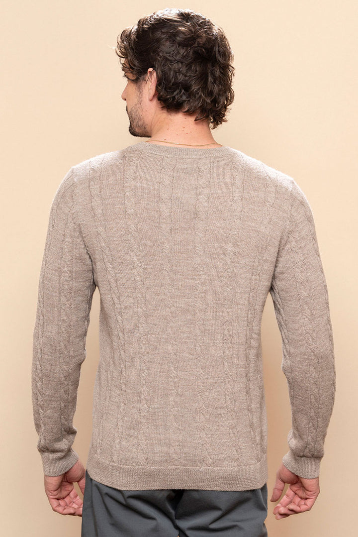 Men’s Braided Baby Alpaca Sweater