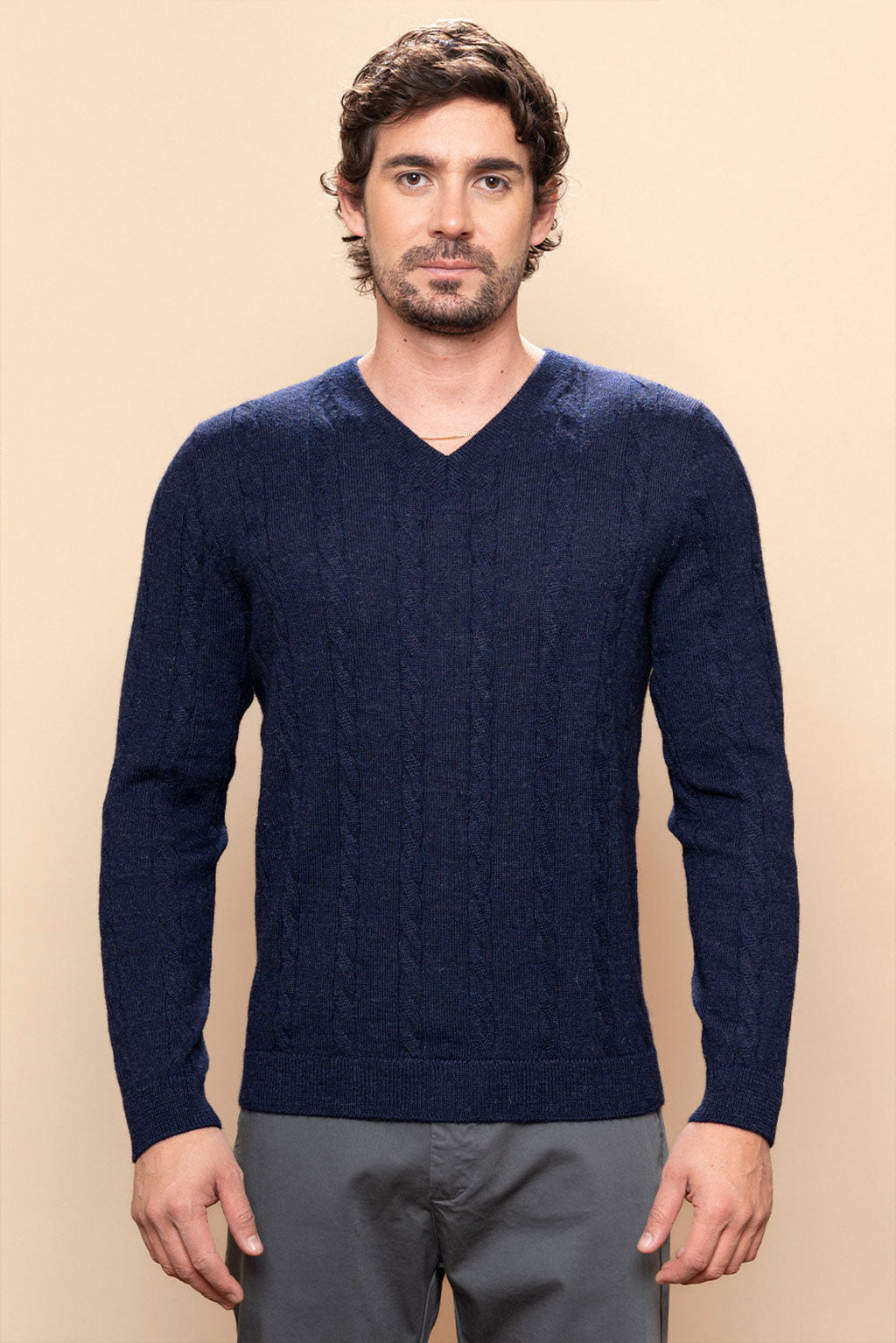 Men’s Braided Baby Alpaca Sweater