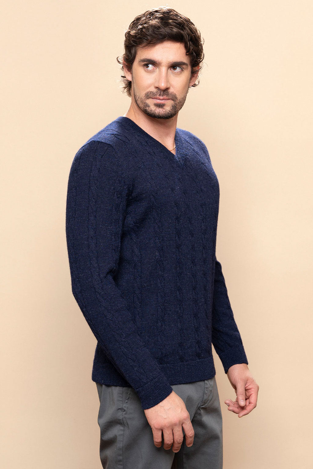 Men’s Braided Baby Alpaca Sweater