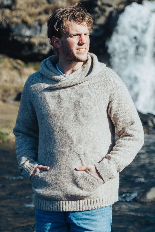 Brian Alpaca Hoodie Pullover — Oatmeal — oatmeal alpaca by Alpaca Collections