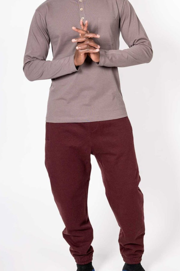 Walker Organic Cotton Jogger — Wine — wine alpaca by Anntarah