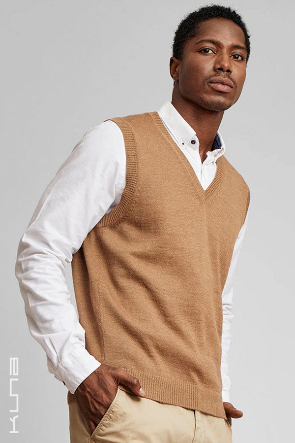 Abel Baby Alpaca Vest — Camel — camel baby alpaca by Kuna