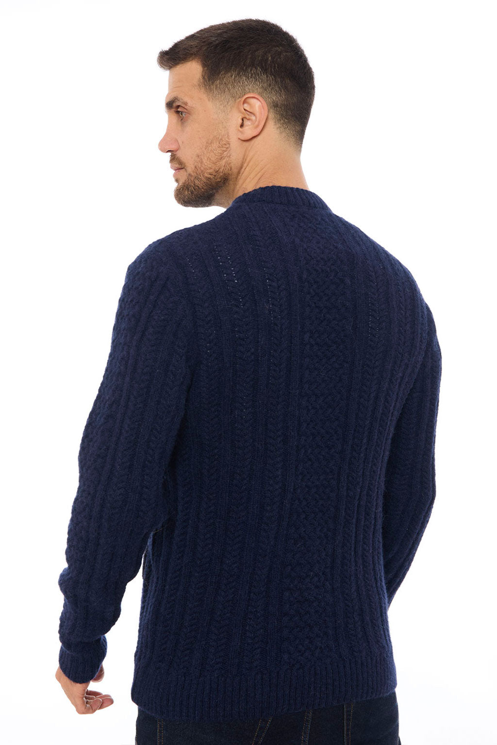 Men's Cable Baby Alpaca Sweater