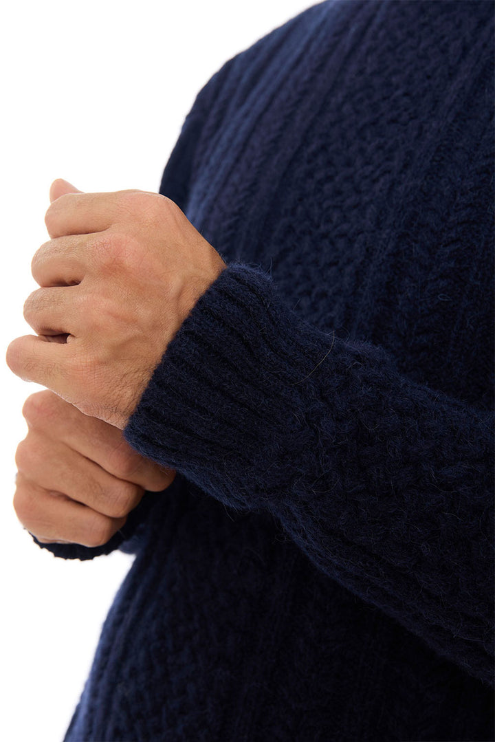 Men's Cable Baby Alpaca Sweater