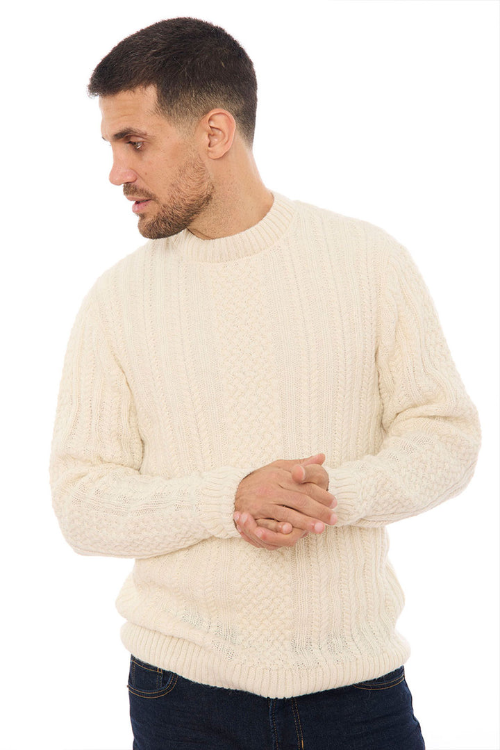 Men's Cable Baby Alpaca Sweater