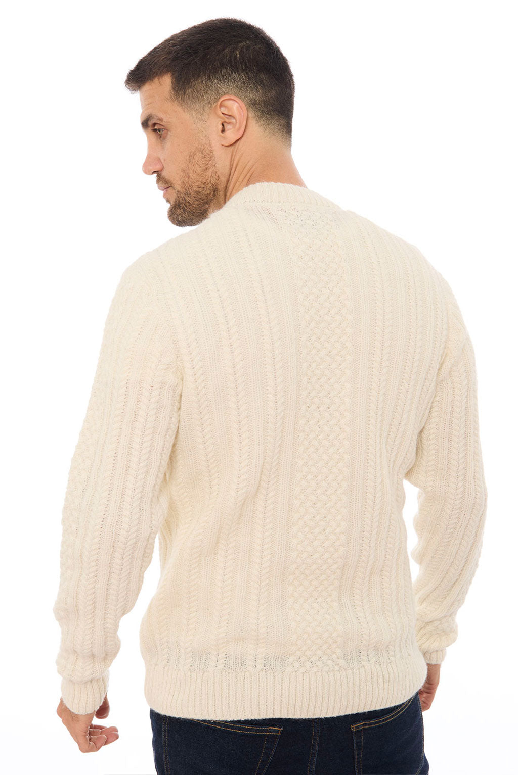 Men's Cable Baby Alpaca Sweater