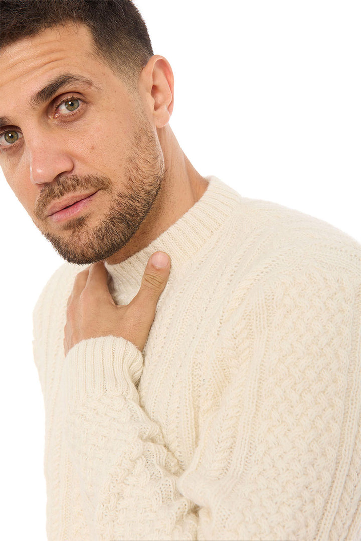 Men's Cable Baby Alpaca Sweater