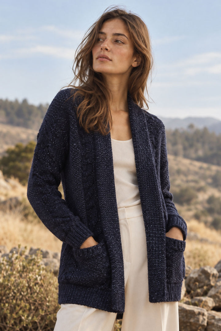 Long Cable Stitch Alpaca Cardigan
