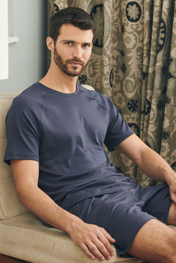 Men’s Essential Pima Cotton T-Shirt — Blue — blue alpaca by Modero