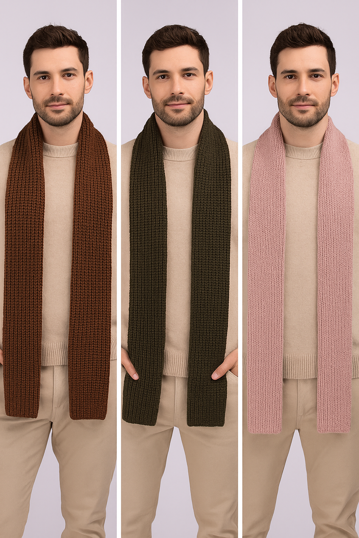 Men Assorted Alpaca Scarf Bundle — Set of 6