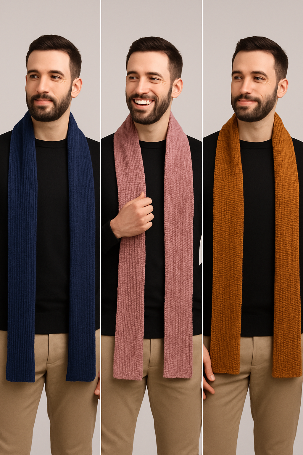 Men Assorted Alpaca Scarf Bundle — Set of 6