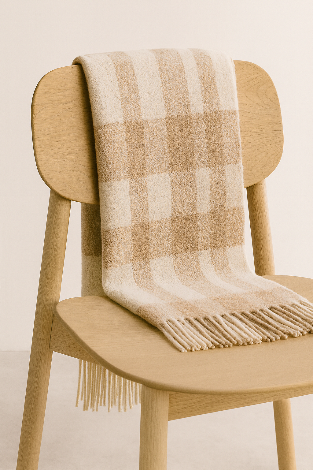 Check Boucle Baby Alpaca Blanket