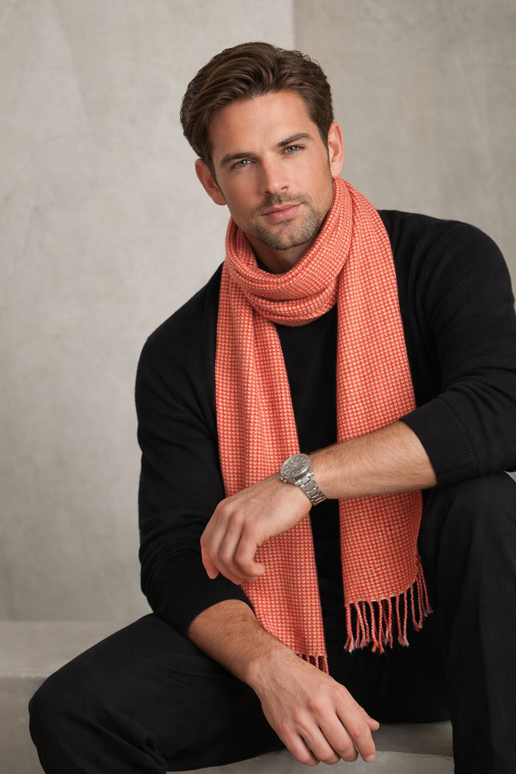 Taiwan Baby Alpaca Scarf for Men