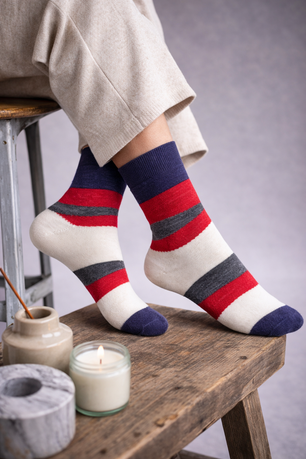 Triada Baby Alpaca Socks — Navy — navy baby alpaca by Andina Outdoors