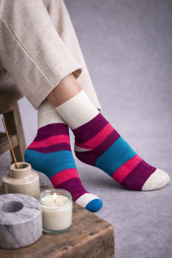 Triada Baby Alpaca Socks — Turquoise — turquoise baby alpaca by Andina Outdoors