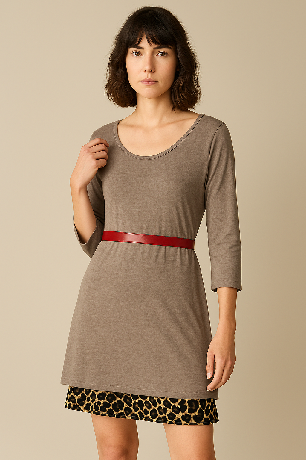 Tunika aus geflammter Bio-Baumwolle