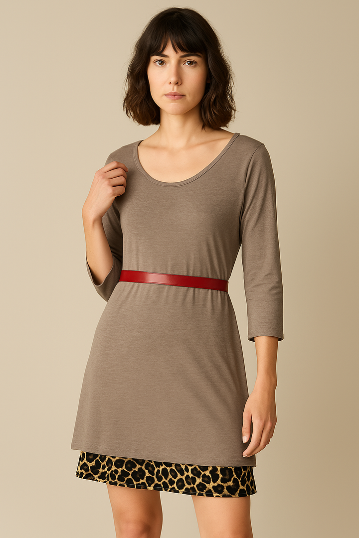 Tunika aus geflammter Bio-Baumwolle