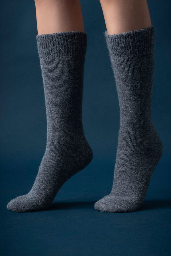 Comfort Embrace Alpaca Socks — Denim Blue — denim blue baby alpaca by Alpaca Collections