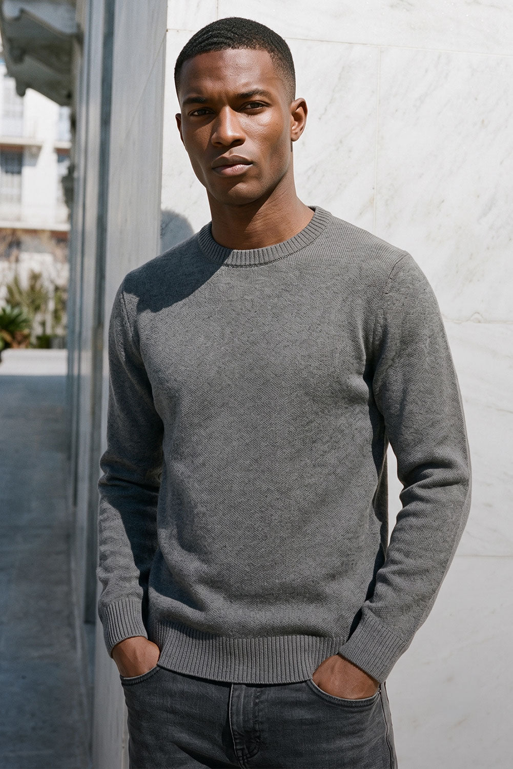Crew-neck Organic Cotton Sweater