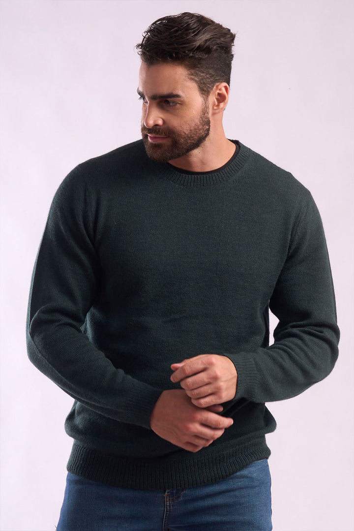 Men's Crew-Neck Royal Alpaca Sweater