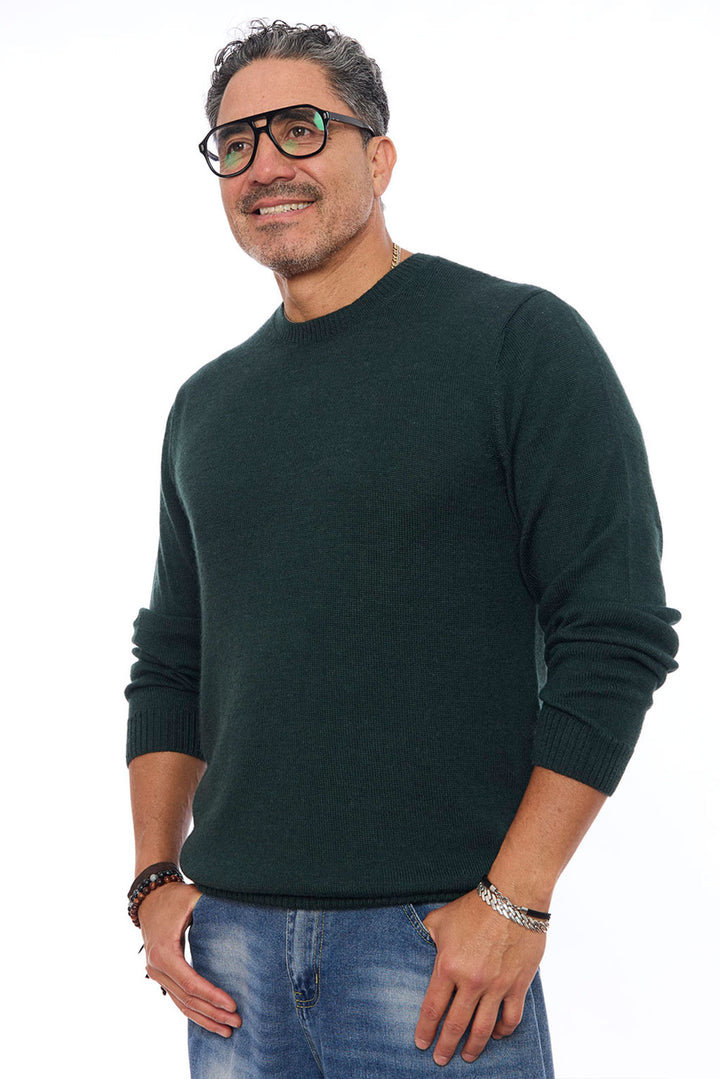 Men's Crew-Neck Royal Alpaca Sweater