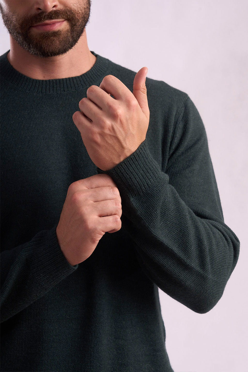 Men's Crew-Neck Royal Alpaca Sweater